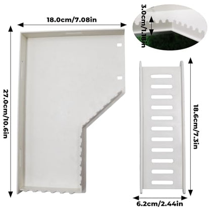 No-Drill Climbing Platform with Ramp, Hermit Crab Climbing Wall & Hideout, Multi-Level Platform with Ladder, No-Tools Mounting for Geckos, Small Lizards, Hamsters - color: White