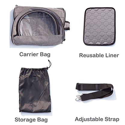 Rabbit Carrier, Small Pet Carriers for Guinea Pig Hamster Bird Bunny Bearded Dragon Kitty, Animal Bag with Stable Handle and Waterproof Pad, Easy Travel and Vet Visit-Small - size: Small