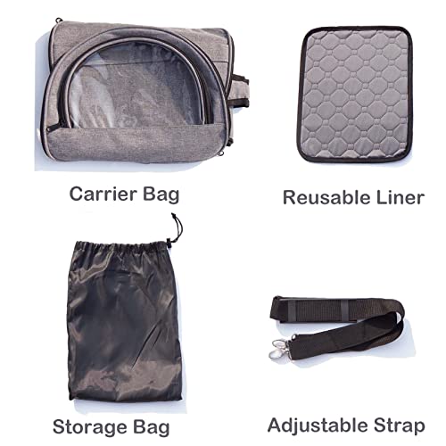 Rabbit Carrier, Small Pet Carriers for Guinea Pig Hamster Bird Bunny Bearded Dragon Kitty, Animal Bag with Stable Handle and Waterproof Pad, Easy Travel and Vet Visit-Large - size: Large