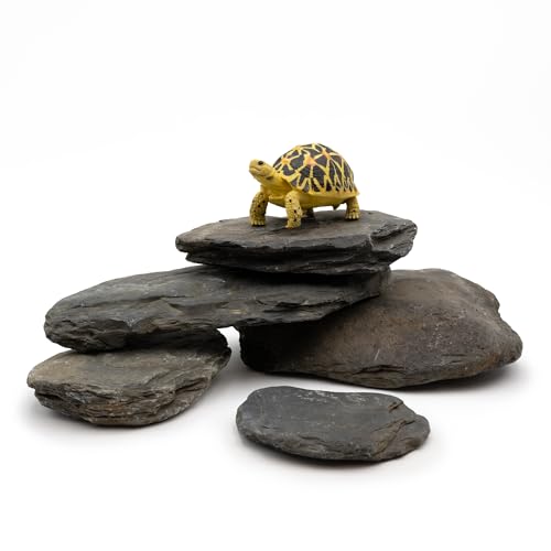 Aquarium Stone Stream Turtle Platform Natural Slate 3-9 inches Turtle Tank Rocks for Aquarium Decoration and Amphibian habitat-20lb - size: 20lb(3-9inch)