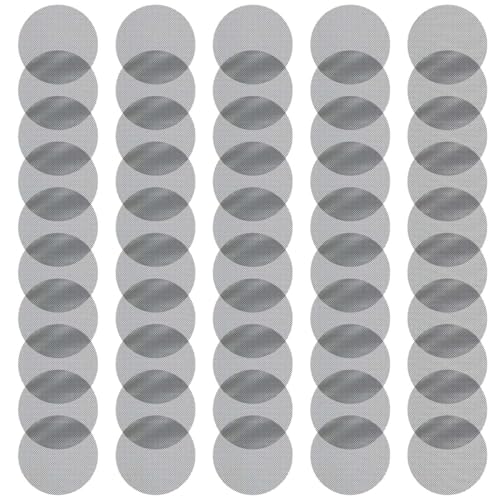 50 Pcs Flower Pot Hole Mesh Pad, Bonsai Pots Bottom Grid Mat Plant Pot Drainage Mesh Hole Screens Gray Circular 1 One Size