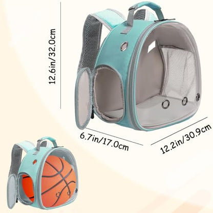 Portable Travel Backpack Habitat for Small Animal, Space Capsule Bubble Window Guinea Pig Bird Bearded Dragon Turtle Carrier Rabbit Squirrel Hamster Cage Breathable Handbag - color: Green