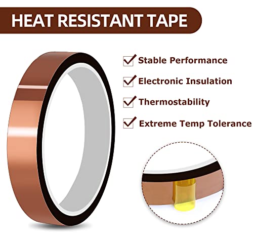 High Temperature Tape Heat Tape Heat Resistant Tape Heat Transfer Tape Heat Tape for Sublimation No Residue 10mm X 33m 108ft - color: Brown