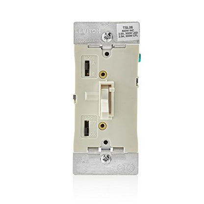 Leviton Toggle Slide Dimmer Switch for Dimmable LED, Halogen and Incandescent Bulbs, TSL06-1LT, Light Almond - color: Light Almond