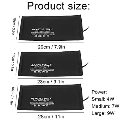Reptile Heat Pad 7.8×3.9 Inch 4W Under Tank Terrarium Warmer Heating Mat, USB Heating Pad Fiber Cloth Constant Temperature 45℃ for Turtle Lizard Frog Snake Reptile and Other Small Animals