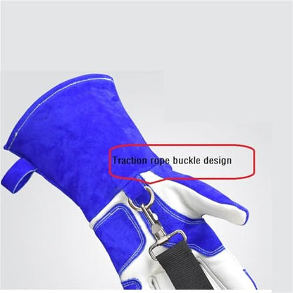 Anti-Bite Safety Gloves - Ultra Long Leather Splicing Thick Gloves For Catching Dog, Cat, Reptile & Animal Grasping Protective Use(X-Large)