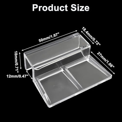 Murtenze 8 PCS Aquarium Lid Clips, 12mm Clear Acrylic Fish Tank Holder Support Clamps for Rimless Aquariums - size: 12mm