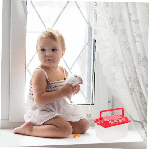 iplusmile Portable Transparent Turtle Feeding Box Compact Aquarium for and Reptiles Lightweight Habitat for Travel and for Turtles Snakes and Crabs - size: 13x9cm