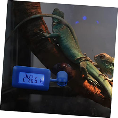 Reptile Terrarium Thermometer with Suction Cup Design Rotatable Mini Temperature Measuring Device for Leopard Gecko Tanks Compact and Accurate Digital Temperature Gauge