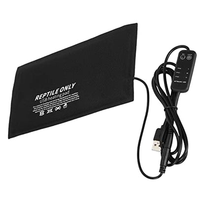 GLOGLOW USB Heating Mat for Turtles Lizards Reptiles Heating Pad, 3 Level Temperature Adjustable USB Mat for Turtles Lizards Small Animals Crawler Temperature Control Equipment (M)