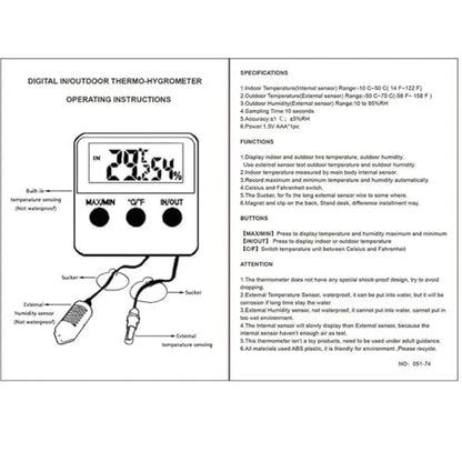 Electronic Temp Humidity Meter with with LCD Display -50~70°C Digital Thermo-Hygrometer Tabletop Holder Design for Home