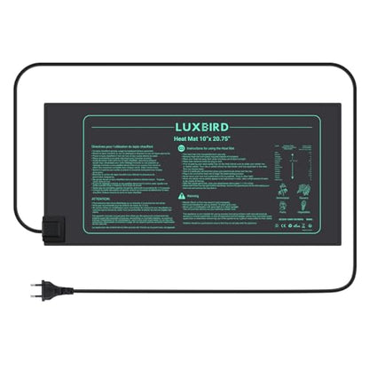 LUXBIRD Durable Waterproof Seedling Heating Mat 10”x 20.75” Warm Hydroponic Heating Pad for Indoor Plants Germination, IP67, MET Standard, LB-HM21W - size: 1 Pack-10"x20.75"