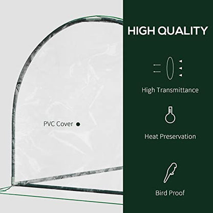 Outsunny 7' x 3' x 2.5' Mini Greenhouse, Portable Tunnel Green House with Roll-Up Zippered Door, UV Waterproof Cover, Steel Frame, Clear