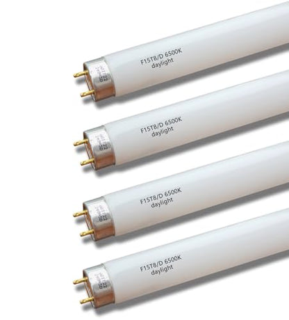 Flyercatch 18'' Full Spectrum Daylight 15Watt Aquarium and Plant Light Bulb,Bright White 6500k Fish Tank Fluorescent Tube, Ra83+ High Color Rendering Index