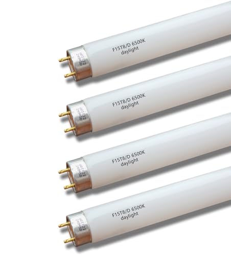 Flyercatch 18'' Full Spectrum Daylight 15Watt Aquarium and Plant Light Bulb,Bright White 6500k Fish Tank Fluorescent Tube, Ra83+ High Color Rendering Index