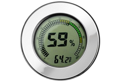 Prestige Import Group - 2.5" Digital Mountable Hygrometer w/Calibration for Cigar Humidors - Color: Silver - color: Silver