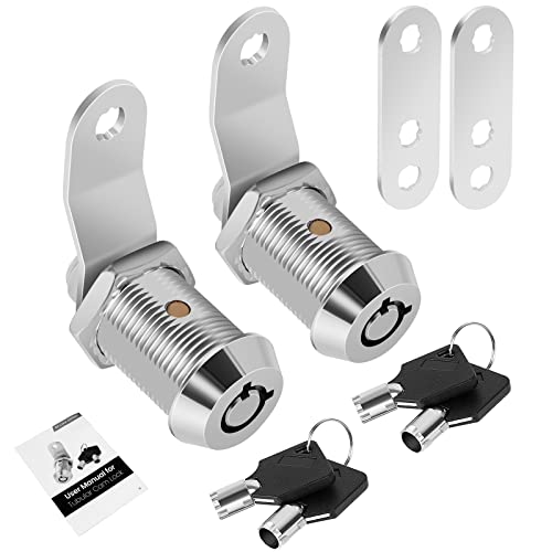 Cylinnda 2 Pack RV Cabinet Locks Keyed Alike - 7/8' Storage RV Locks with Keys for Storage Door & Tool Box Protection - color: Chrome - 2 Pack, size: 7/8 Inch