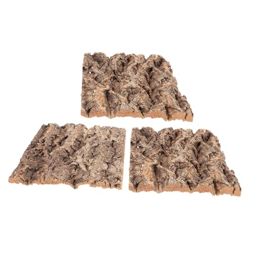 3pcs Realistic Simulated Tree Bark Decor for Reptile Terrariums Lifelike Cork Bark Background with Natural Texture Easy to Install Habitat Enhancement for Lizard Gecko Snake and