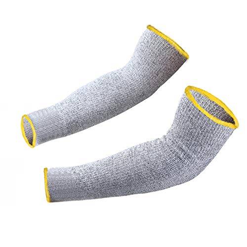 Protective Arm Sleeves, Cut Heat Resistant Arm Protectors Anti Abrasion Safety Armband for Garden Kitchen Work 1 Pair (Gray) - color: Gray-short Sleeve