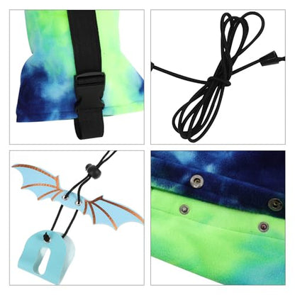 VOSAREA Bearded Dragon Leash and Adjustable Lizard Sling Carrier Bag Portable Outdoor Reptile Carrier for Small Pets with Breathable Blue Fabric Suitable for Travel