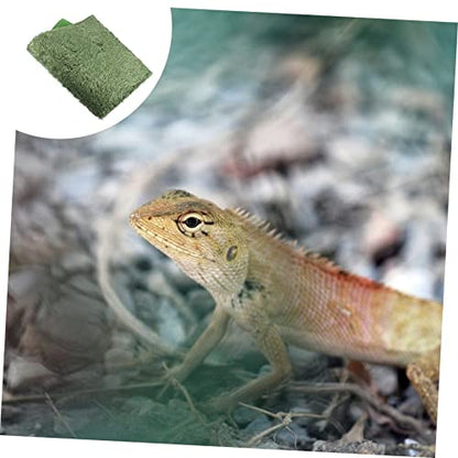 2Pcs Moss Reptile Carpet Liner for Terrarium Breathable Substrate for Lizards Iguanas Tortoises Non Adhesive Soft Reusable Crawler Mats