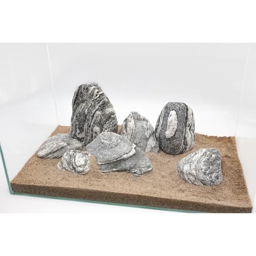 Aquarium Rocks Silver Seiryu Rock 5lb Natural Stone for Fish Tanks, Terrariums, Bonsai, Garden Decoration, Micro Landscapes & Reptile Terrariums(2-5inch 4-5Pcs) - size: 5lb (2-5inch)