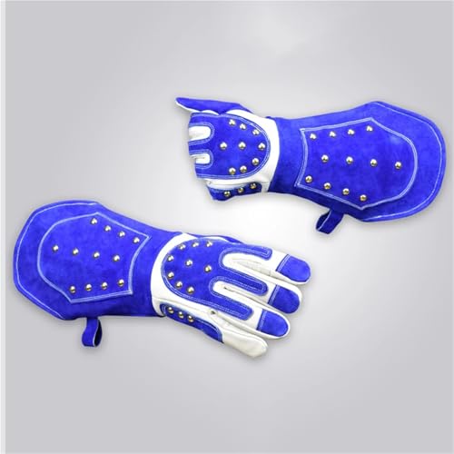 Anti-Bite Safety Gloves - Ultra Long Leather Splicing Thick Gloves For Catching Dog, Cat, Reptile & Animal Grasping Protective Use(X-Large)