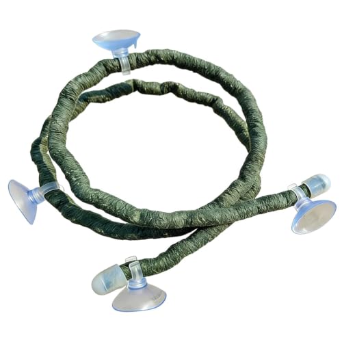 Artificial Reptile Climbing Vine, Bendable Jungle Branch Decor, Terrarium Habitat Accessories, Secure Suction Cup Vines, Tank Greenery for Reptiles - size: Green
