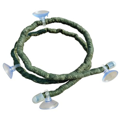 Artificial Reptile Climbing Vine, Bendable Jungle Branch Decor, Terrarium Habitat Accessories, Secure Suction Cup Vines, Tank Greenery for Reptiles - size: Green