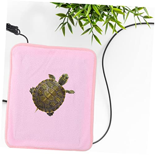 VANZACK 1pc Pet Heating Pad Pet Bed Dragon Reptile Under Tank Heating Pad Chicken Coop Rabbit Turtle Basking Platform Thermostat Reptile Turtle Tank Blanket Frog Snake Gecko Pink Polyester - color: Pink