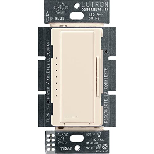 Lutron Maestro Dimmer Switch LED+, For Dimmable LED, Halogen and Incandescent Bulbs, 150W, Single-Pole or Multi-Location, MACL-153M-LA, Light Almond - color: Light Almond, size: 1 Pack, style: Dimmer