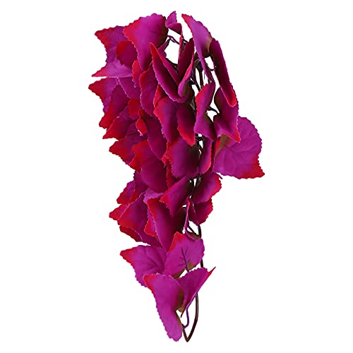 BORDSTRACT Artificial Reptile Plant, Lifelike Plastic Hanging Leaves Decoration with Suction Cup for Terrarium Fish and Reptile Habitats (T-1034J1) - size: T-1034J1