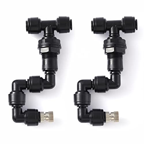 Vexplo Reptile Misting Spray Nozzle for Rainforest Tank Pet Cooling Adjustable Reptile Nozzle Fogger Mist Sprinkler for Full Water Coverage, Replacement Micro Spray Nozzles, 2PCS - size: 2Pack
