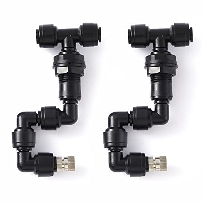 Vexplo Reptile Misting Spray Nozzle for Rainforest Tank Pet Cooling Adjustable Reptile Nozzle Fogger Mist Sprinkler for Full Water Coverage, Replacement Micro Spray Nozzles, 2PCS - size: 2Pack