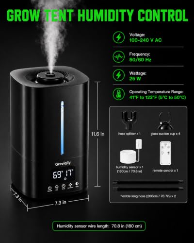5L/1.32 Gal Reptile Fogger Humidifier with Smart Humidity Control & Dual Hose | Automatic Terrarium Mister with Remote & Touch Panel, Quiet <35dB, Auto Shut-Off for Amphibians,Vivariums, Plants