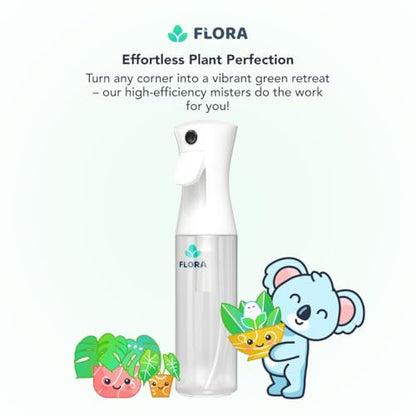 Flora Premium Plant Mister Spray Bottle for Gentle & Fine Mist for Precision Hydration, Dispersed Humidity & Moisture, Comes w App for Smart Plant Care, Plant ID and Diagnosis Tool (1 pack)