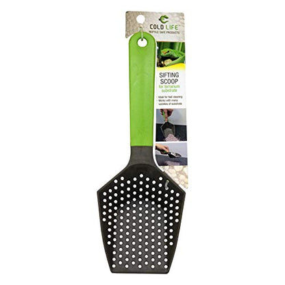 Cold Life Easy to Clean Sifting Litter Scoop Shovel for Small Pets Or Reptile Terrarium Sand Waste,Green,9 inches - size: 9 inches