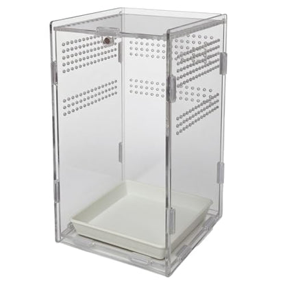 Acrylic Jumping Spider Enclosure,Reptile Enclosure,Bug Habitat, for Small Tree Dwelling Reptiles,Arboreal Tarantula Enclosure, Spider Terrarium Kit,Plastic Terrarium(4.7" X 4.7" X 8") - color: A3