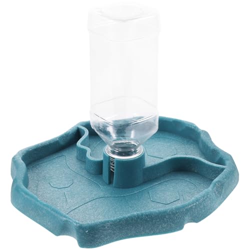 Automatic Reptile Water Feeder Bowl with Reservoir for Bearded Dragon and Tortoise, Lake Blue Sturdy Pet Water Dish for Terrarium Use