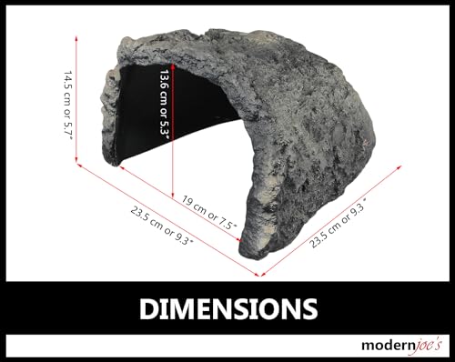 MODERNJOE'S Rock Hideout Caves for Reptile and Amphibians. Decorative Resin for Aquariums & Terrariums. Perfect for Lizards,Snakes,Frogs,Turtles,Geckos,Bearded Dragons - Large(9.3 x 9.3 x 5.7 inches)