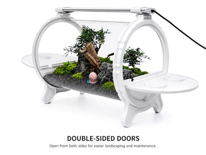 Bioloark HZ-230 Large Glass Terrarium Paludarium for Moss, Reptile Terrarium & Habitat, Black, 14.8" x 9.8" x 12.3" - color: Black