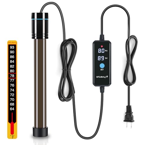 Orlushy Submersible Aquarium Heater, Fish Tank Heater with Free Thermometer for Freshwater and Saltwater Tank - size: R200