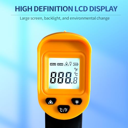Digital Infrared Thermometer Gun for Cooking,BBQ,Pizza Oven,Ir Thermometer,-58℉~1112℉(-50℃~600℃) Handheld Non Contact Heat Laser Temperature Gun (Not for Human)