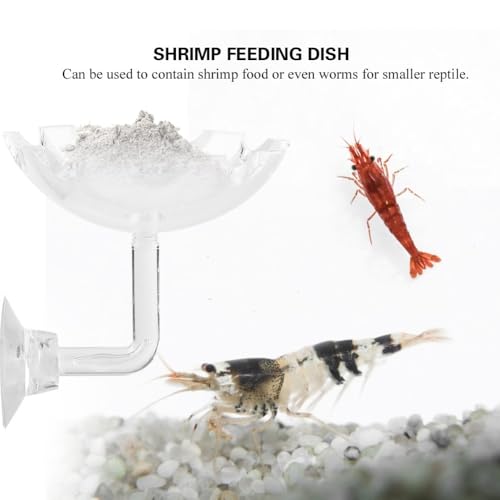 2.3in Acrylic Shrimp Feeding Dish Suction Cup Aquarium Bowl Smudge Resist Easy Clean for Hermit Crab Reptile Food