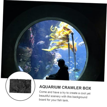2pcs Reptile Box Backdrop Terrarium Background Vivarium Background 3D Reptile Background for Terrarium Vivarium Decoration Aquarium Rocks Reptile Tank Background Reptiles Animal Pu