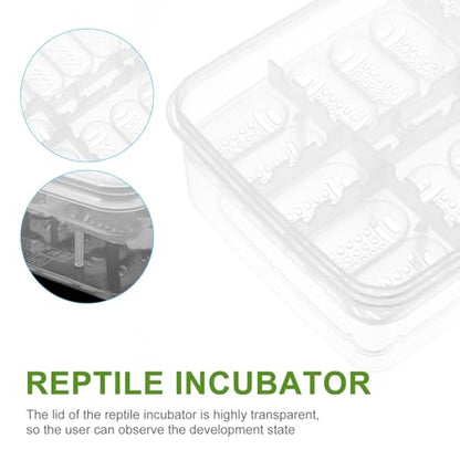 2pcs Reptiles Egg Incubator Habitat Cage Feeding Hatching Container Incubator Reptile Breeding Box 16 Holes Portable Plastic Mini Pet Houses for Hatching Reptile Spider Snake