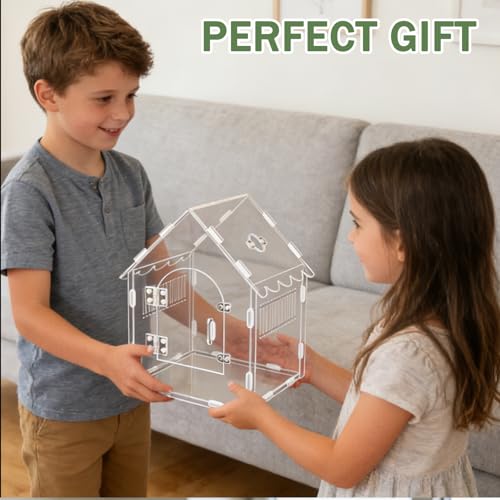 Acrylic Jumping Spider Enclosure, 8"x8"x12" Portable Tarantula Habitat with Ventilation, Clear Small Reptile Terrarium Tank for Pet Insects - size: 8 "x8" x12"