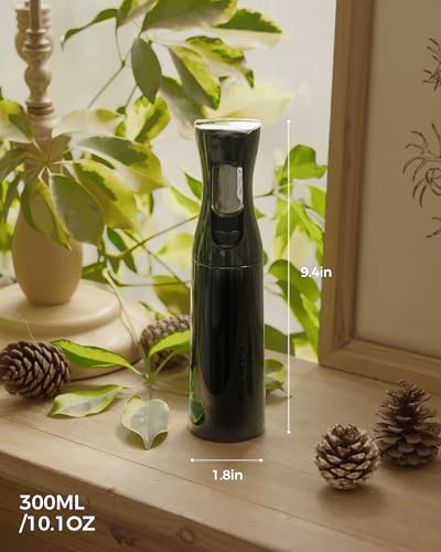 Bamworld Continuous Spray Bottle for Plant-Fine Mist Spray Bottles for Watering Plant，Indoor Outdoor Water Spray Bottle for Plants（Black，10.1 Ounces