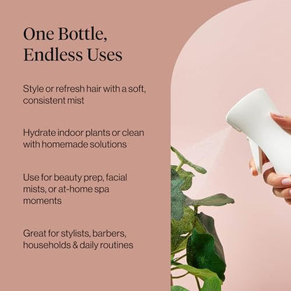 Kitsch Continuous Spray Bottle for Hair – Fine Mist Water Mister & Water Spray Bottle – Recycled Hair Spray Bottle – Spray Bottles for Cleaning, Styling, Plants & More – White, 150ml - color: White