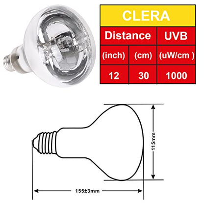Aiicioo UVB Reptile Light 80W - UVB Light Bulb for Reptile Mercucry Vapor Bulb Heat Basking Lamp Bulb Full Spectrum UVA UVB All in One Sun Lamp for Bearded Dragon Lizard Turtle - style: Mercucry Vapor Bulb 80W